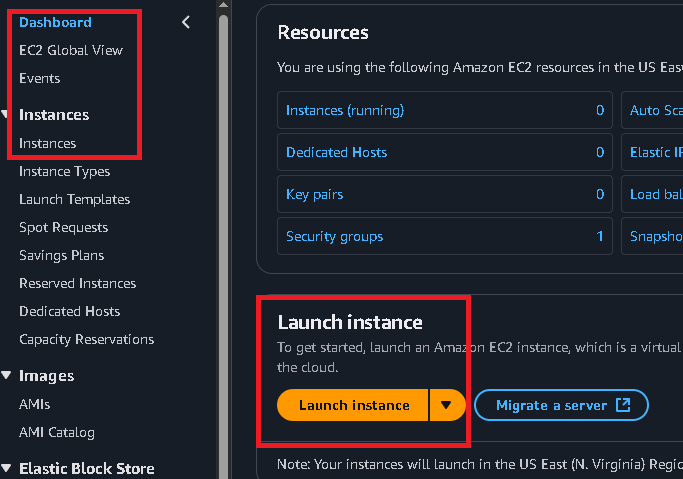 Launch Instance Screenshot