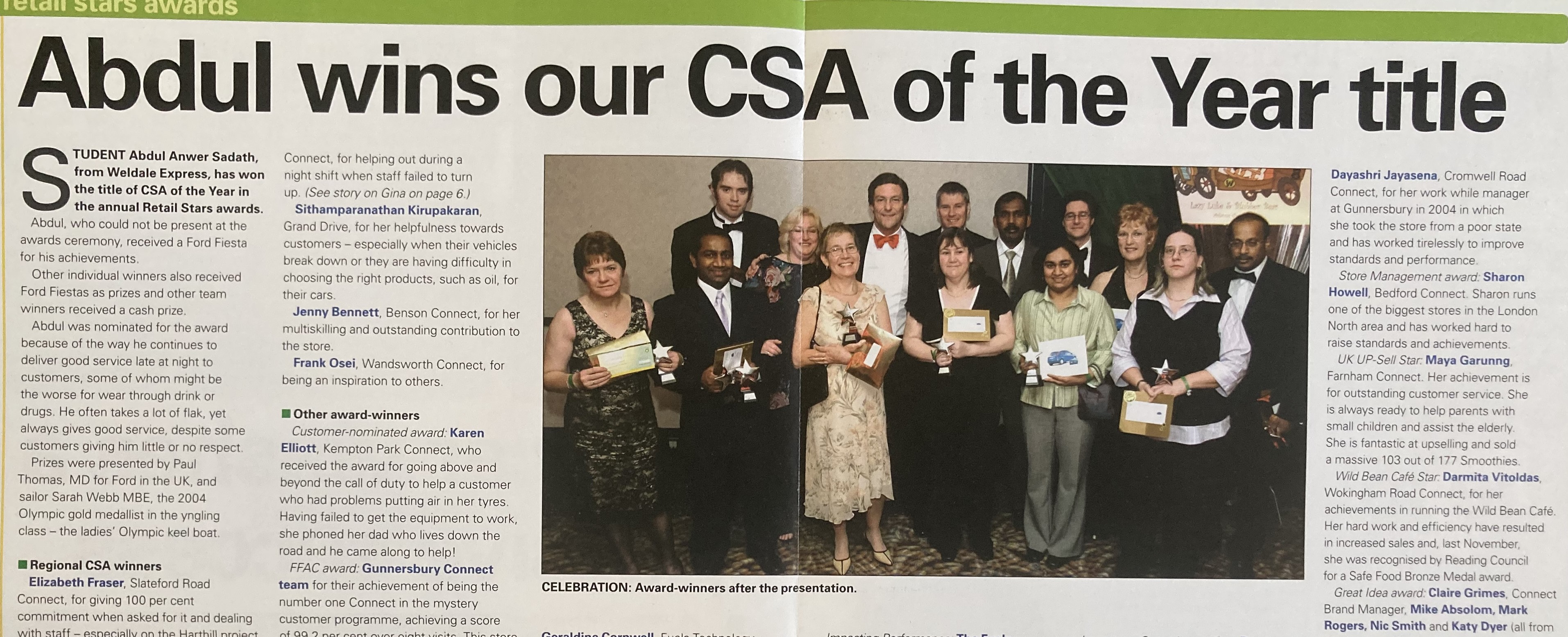 CSA of the Year Award News