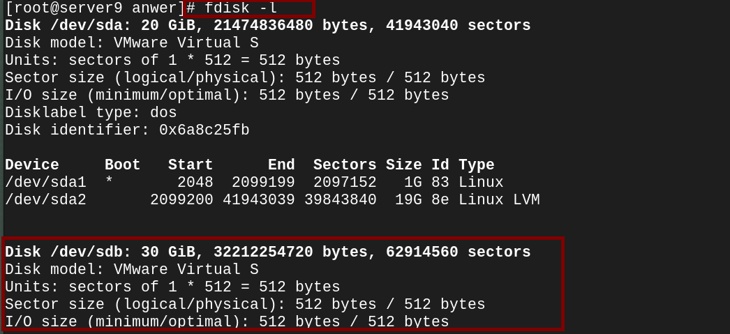 fdisk Output