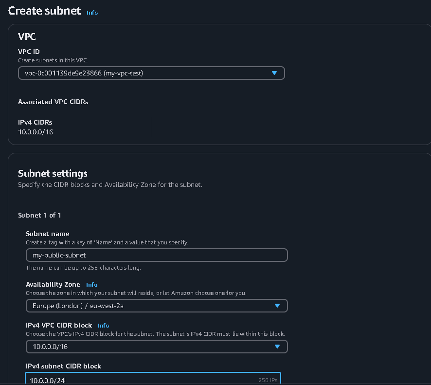 Create Public Subnet